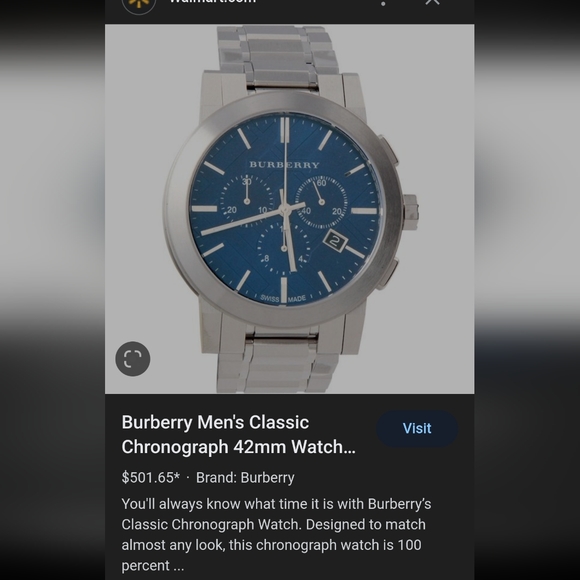 Burberry mens Chronograph watch 42mm blue face - Picture 8 of 8